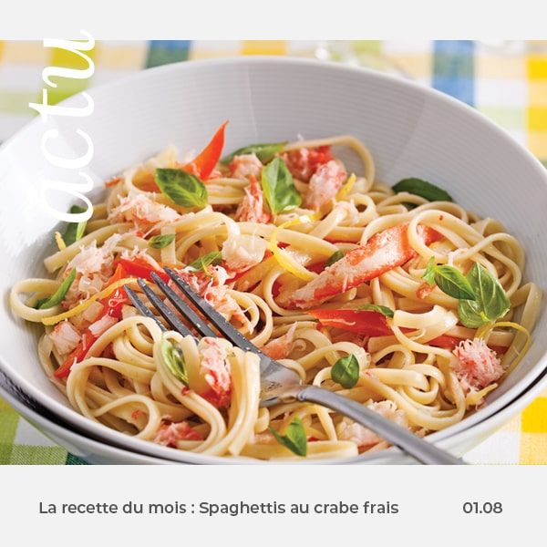 la recette du mois : Spaghettis au crabe frais 